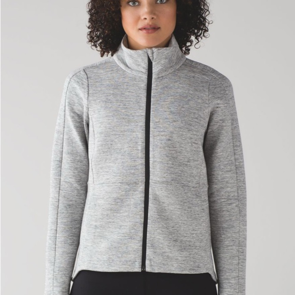 Lululemon Going Places Zip-Up Jacket - Heathered Space Dyed Medium Grey/Black